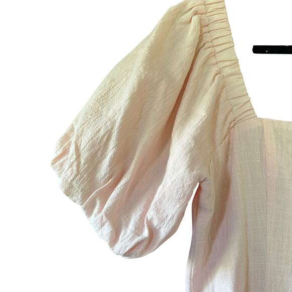 SNDYS Everyday & REVOLVE Tuscany Baby Pink Cotton Dress M Puffy Sleeves NWT - Picture 7 of 14